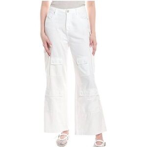 BLANKNYC Milk It White Cargo Pants High Rise Wide Leg Size 26